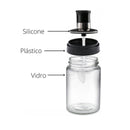 Kit 4 Potes Vidro Com Colher Tempero Condimento Sal Açucar Transparente
