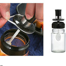 Kit 4 Potes Vidro Com Colher Tempero Condimento Sal Açucar Transparente