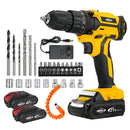 Furadeira/parafusadeira sem fio profissional de 21V equipada com 2 baterias e um kit de ferramentas velocidade de 1750 rpm e torque de 45 Newtons