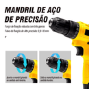 Furadeira/parafusadeira sem fio profissional de 21V equipada com 2 baterias e um kit de ferramentas velocidade de 1750 rpm e torque de 45 Newtons
