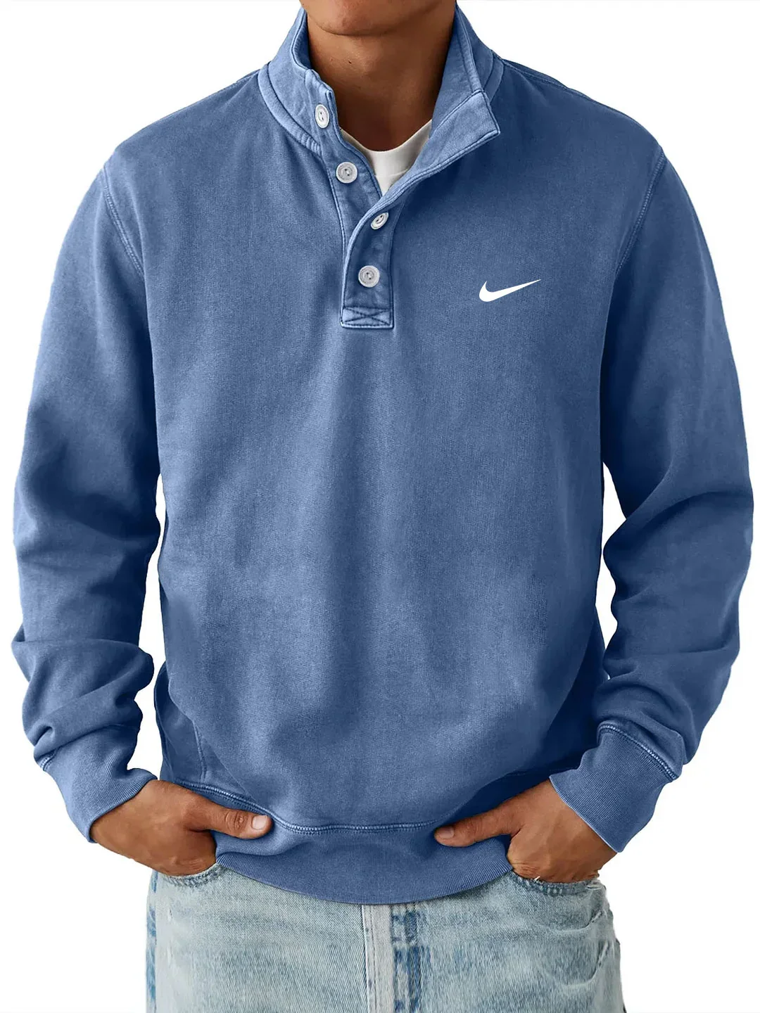 Nike – Classic Button Collar Sweatshirt