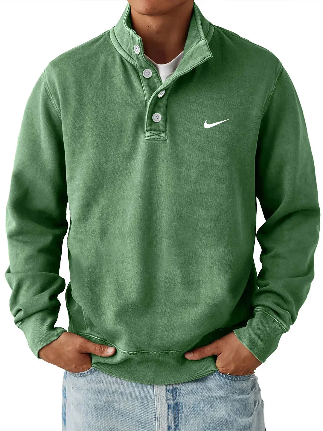 Nike – Classic Button Collar Sweatshirt