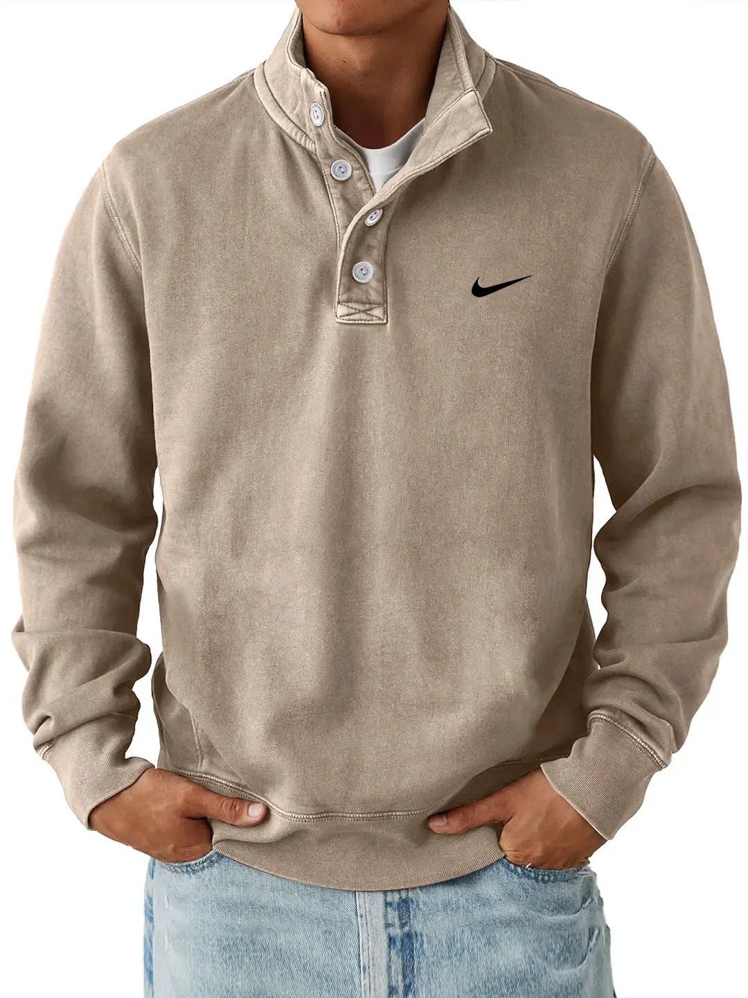 Nike – Classic Button Collar Sweatshirt