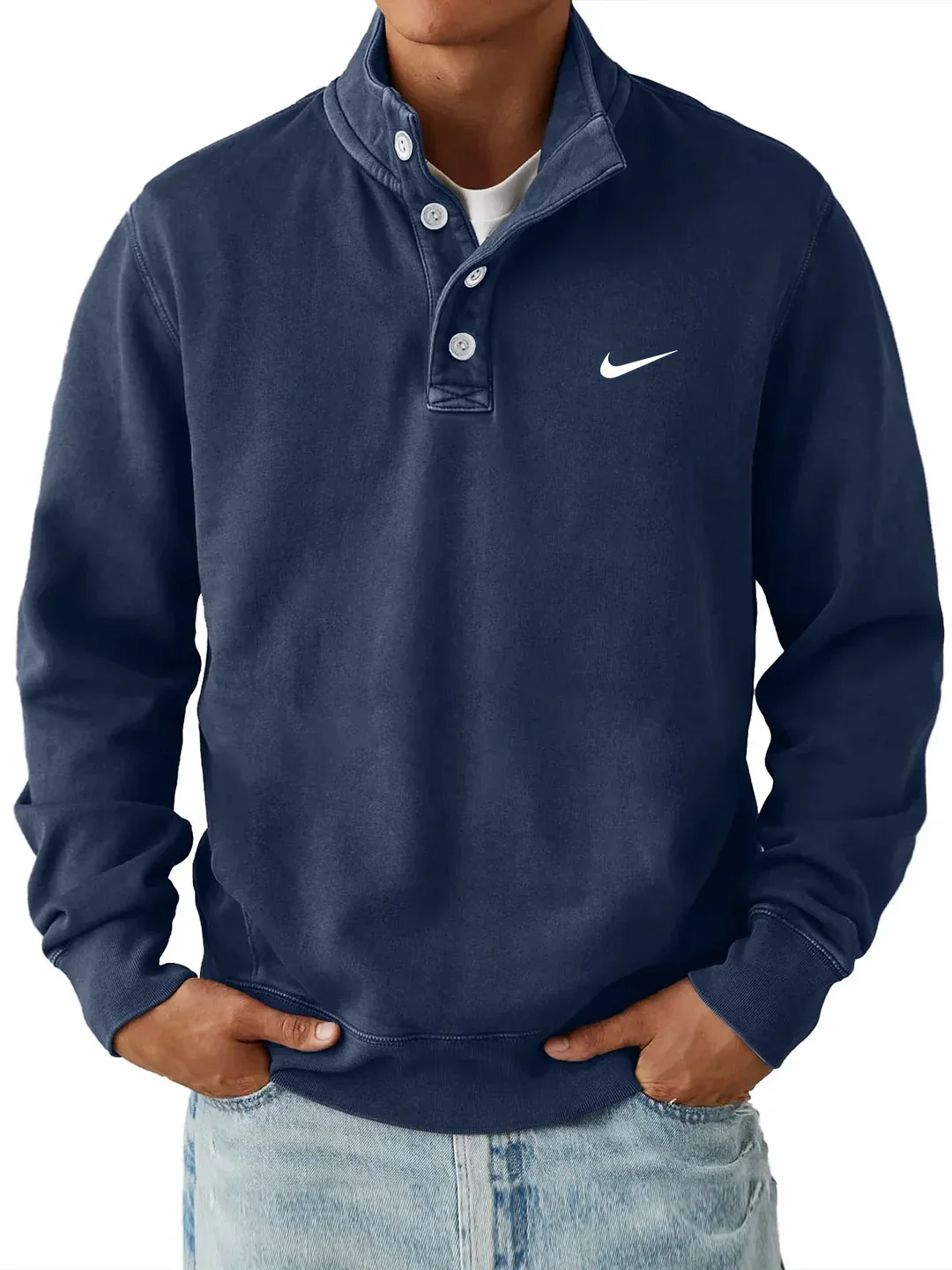 Nike – Classic Button Collar Sweatshirt